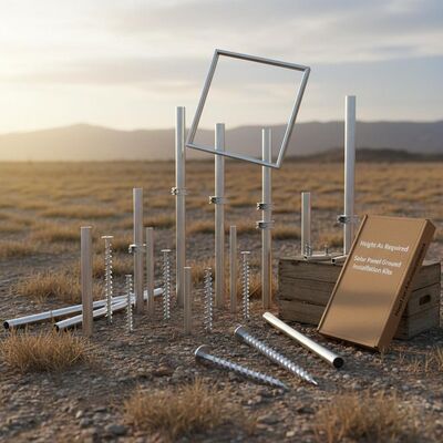 سعر جيد ارتفاع حسب الحاجة لمجموعات تركيب الألواح الشمسية الأرضية توفر عمقًا غير محدود يسمح بتعديلات ارتفاع مخصصة وتثبيت آمن في الأرض الانترنت