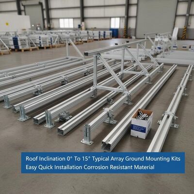 سعر جيد مجموعات تركيب الألواح الشمسية الأرضية بزاوية ميل للسقف من 0 درجة إلى 15 درجة، تركيب سهل وسريع، مادة مقاومة للتآكل الانترنت