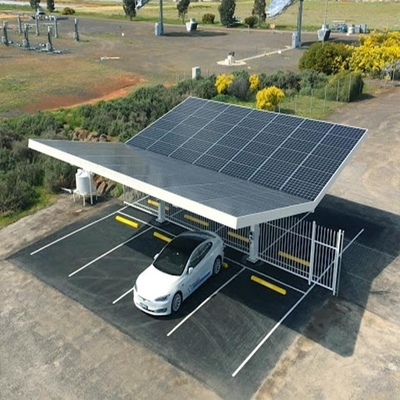 سعر جيد On / Off Grid Solar Carport Systems مع لوح تسقيف معدني ، نظام تركيب شمسي للطاقة الشمسية الانترنت