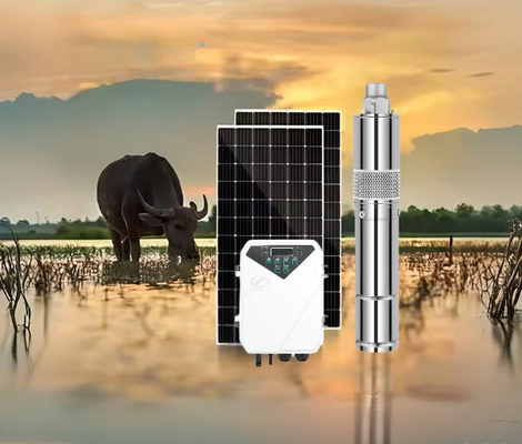 الجهد الدخالي المثالي مضخة المياه الشمسية 60V-90V DC مع نوع MPPT المتحكم ومواد التدفق القصوى 3.8m3/h